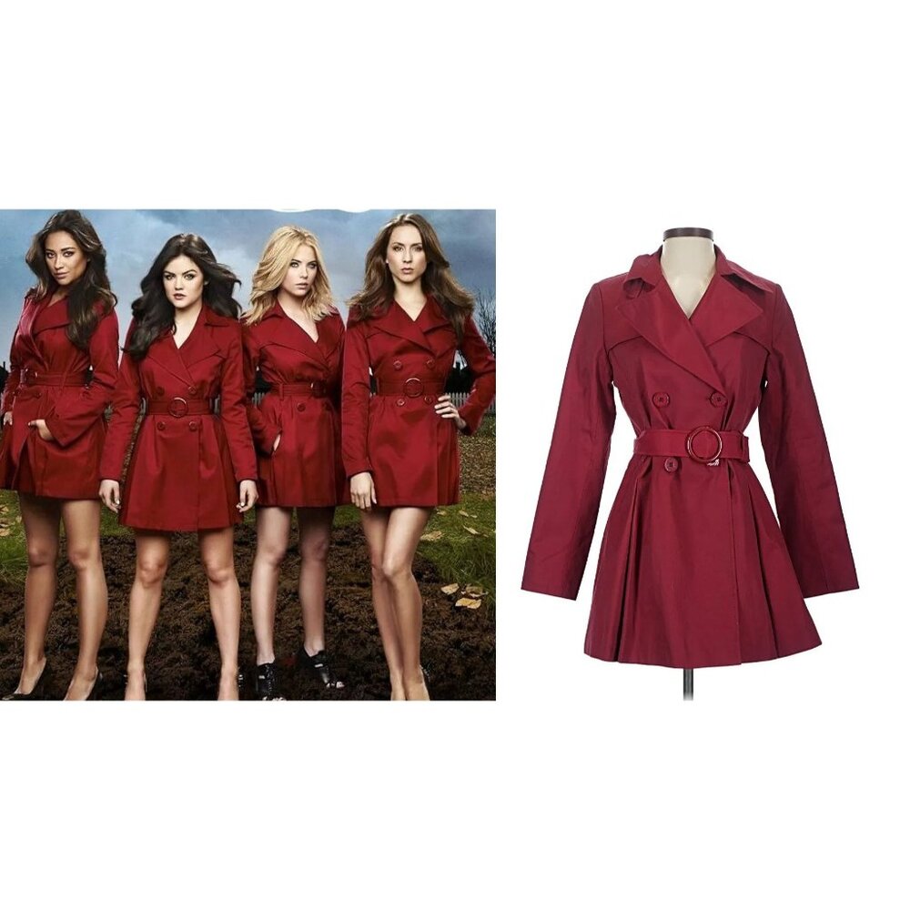 ASO PRETTY LITTLE LIARS Double Breasted Trench Coat RARE EUC